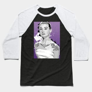 Tattooed Audrey Hepburn Baseball T-Shirt